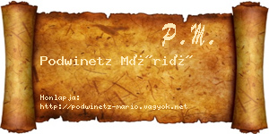 Podwinetz Márió névjegykártya